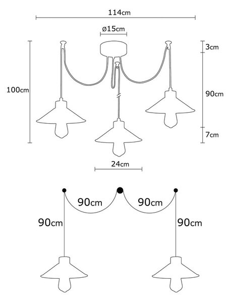 Viseća svjetiljka s metalnim sjenilom ø 114 cm Manavgat – Opviq lights
