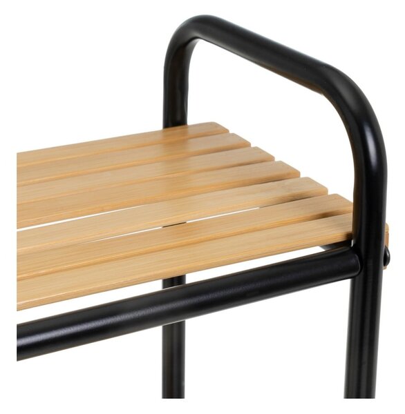 Crni/u prirodnoj boji od bambusa regal 41x77 cm – Casa Selección
