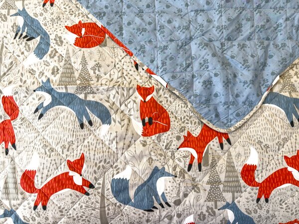 Prekrivač za krevet FOXIVA sivi, 100% pamuk Dimenzije: 170 x 210 cm