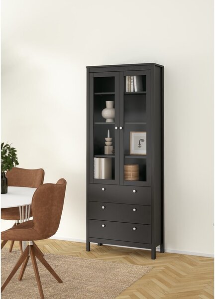 Crna vitrina 78x199 cm Madrid – Tvilum