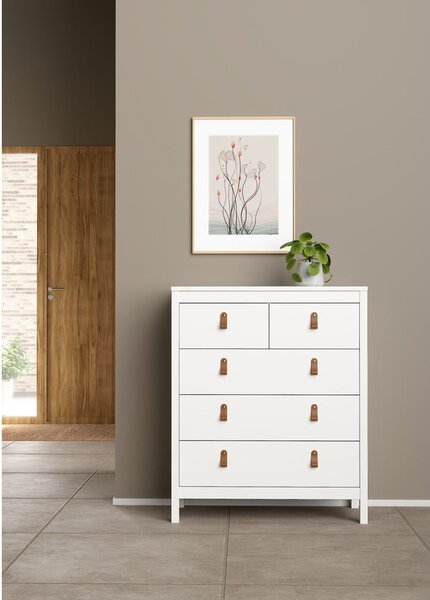 Bijela visoka komoda 82x99 cm Madrid – Tvilum