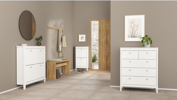 Bijela visoka komoda 82x99 cm Madrid – Tvilum