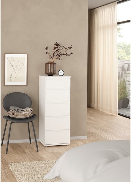Bijela visoka komoda 40x107 cm Nova – Tvilum