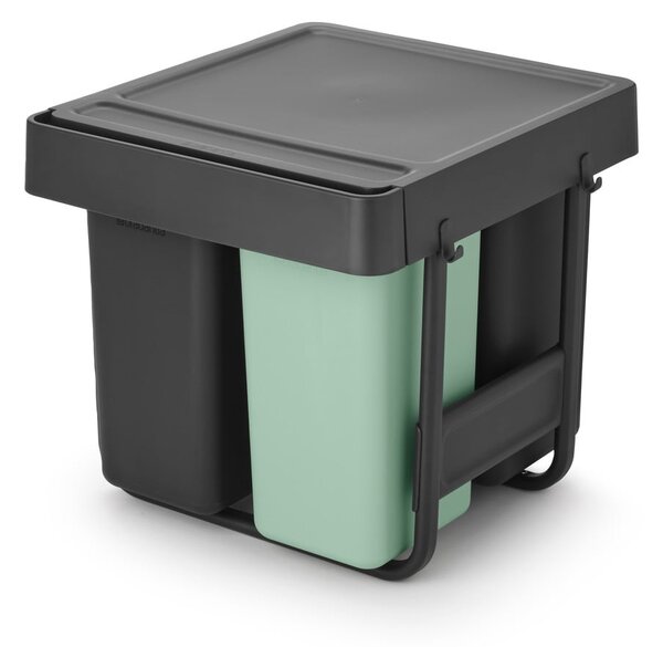 Mentol zelena/tamno siva plastična kanta za smeće za odvojeni otpad/ugradbena 40 l Sort&Go – Brabantia
