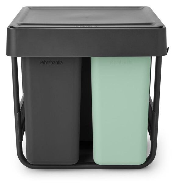 Mentol zelena/tamno siva plastična kanta za smeće za odvojeni otpad/ugradbena 40 l Sort&Go – Brabantia