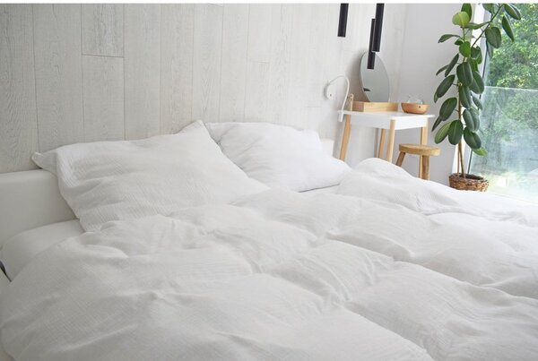 Bijela posteljina za bračni krevet od muslina 200x200 cm Plain Muslin – Butter Kings