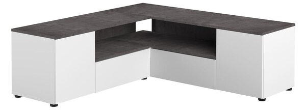 Bijela/siva TV komoda u betonskom dekoru 130x46 cm Angle – TemaHome