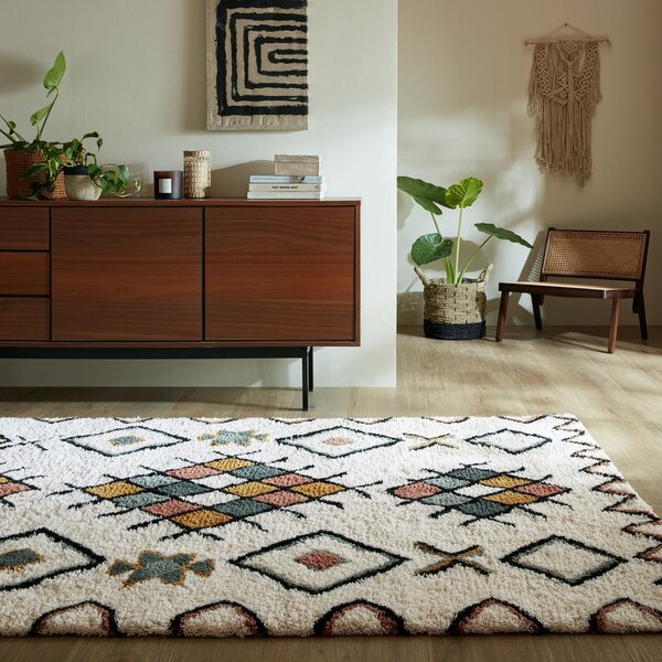 Krem ručno rađen vunen tepih 120x170 cm Moroccan Midar – Flair Rugs