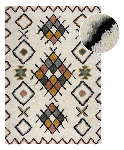 Krem ručno rađen vunen tepih 120x170 cm Moroccan Midar – Flair Rugs