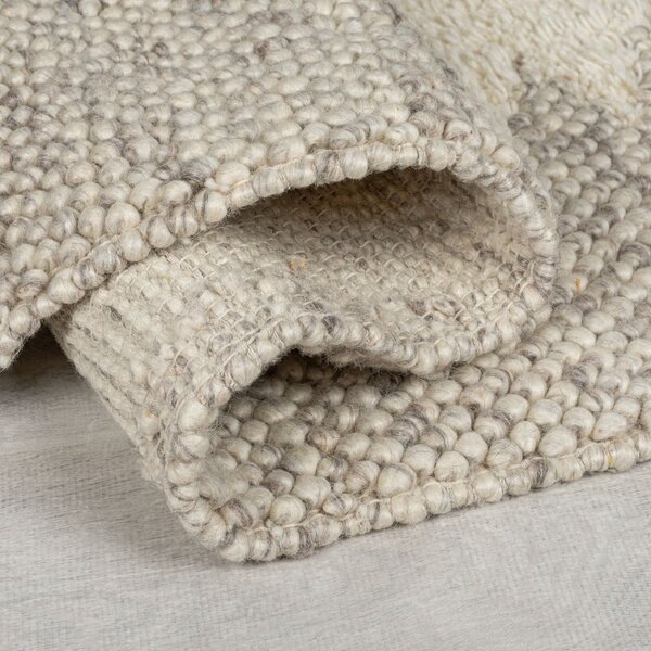 Krem ručno rađena staza od mješavine vune 60x230 cm Minerals Border – Flair Rugs