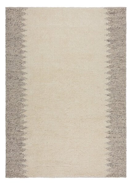 Krem ručno rađen tepih od mješavine vune 160x230 cm Minerals Border – Flair Rugs