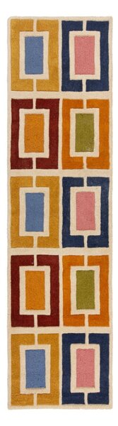 Ručno rađena vunena staza 60x230 cm Retro Blocks – Flair Rugs