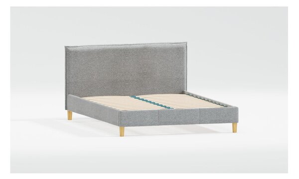 Sivi tapecirani bračni krevet s podnicom 180x200 cm Tina – Ropez