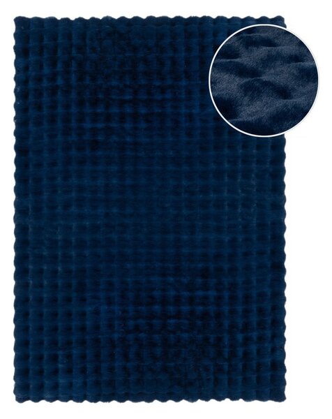 Tamno plavo sintetičko krzno 80x150 cm Waffle Faux Fur – Flair Rugs