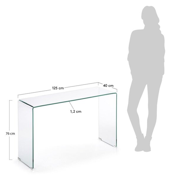 Stakleni pomoćni stol 40x125 cm Burano – Kave Home