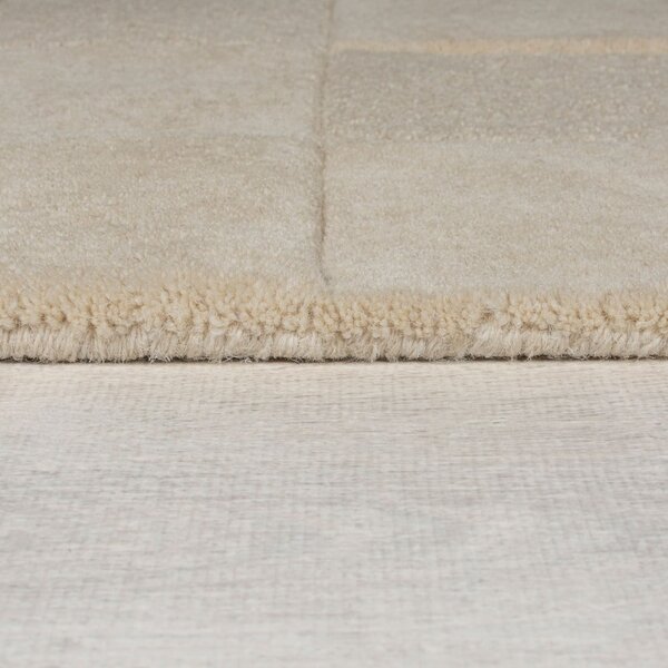 Bež ručno rađena vunena staza 60x230 cm Checkerboard – Flair Rugs