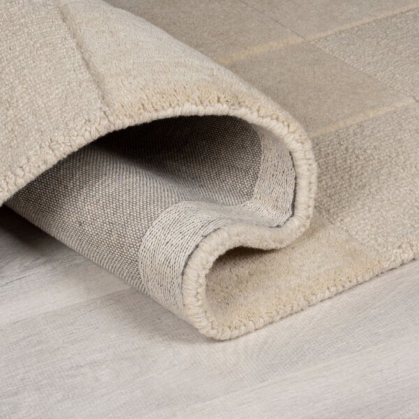 Bež ručno rađena vunena staza 60x230 cm Checkerboard – Flair Rugs