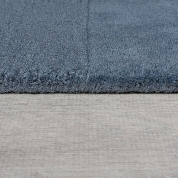 Tamno plavi ručno rađen vunen tepih 200x290 cm Checkerboard – Flair Rugs