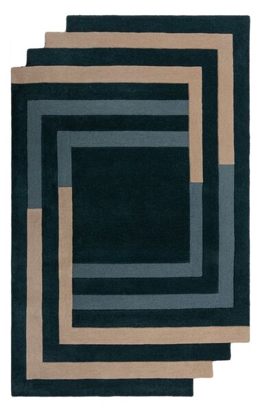 Tamno zeleni ručno rađen vunen tepih 120x180 cm Labyrinth Shaped – Flair Rugs