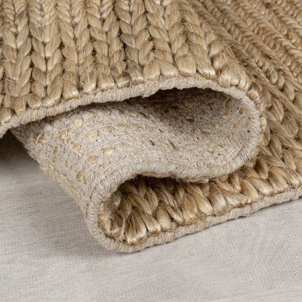Ručno rađen tepih od kenafa u prirodnoj boji 120x170 cm Drew Border – Flair Rugs