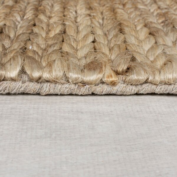 Ručno rađen tepih od kenafa u prirodnoj boji 120x170 cm Drew Border – Flair Rugs