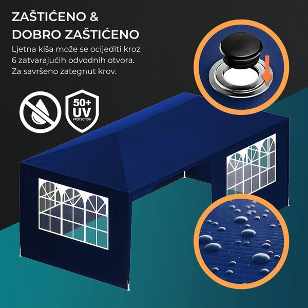 Party šator NEAPOL, 3x6 m, plavi Jurhan