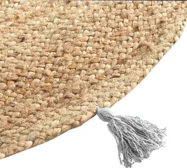 Bijeli/u prirodnoj boji okrugli tepih ø 120 cm Shira – douceur d'intérieur