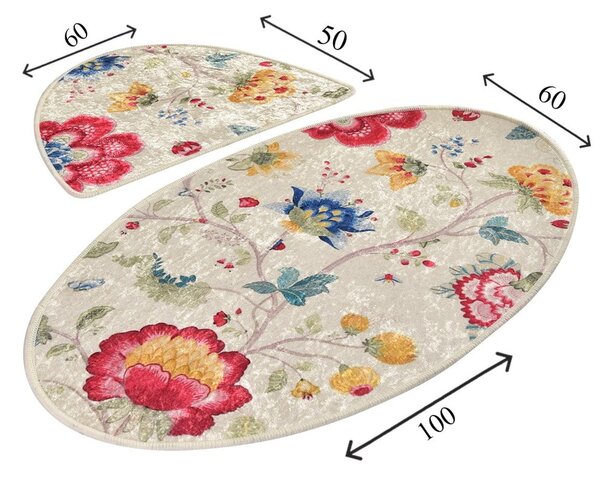 Svjetlo smeđe kupaonske prostirke u setu 2 kom 60x100 cm Arya – Foutastic