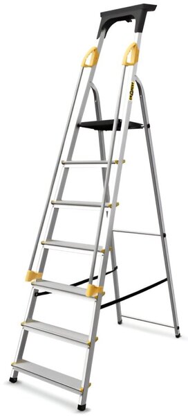 Aluminijske ljestve sa 7 stepenica, rukohvatom i nosivošću 150 kg