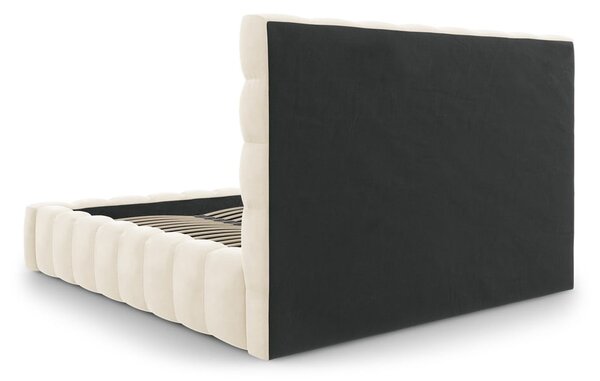 Bež tapecirani bračni krevet s prostorom za pohranu s podnicom 200x200 cm Bali – Cosmopolitan Design