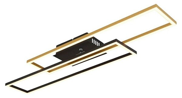Globo LED stropna svjetiljka Dakari (30 W, D x Š x V: 800 x 600 x 75 mm, Crna, Topla bijela)