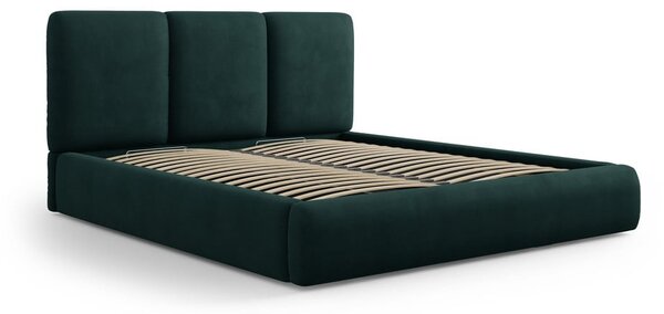Tamno zeleni tapecirani bračni krevet s prostorom za pohranu s podnicom 180x200 cm Brody – Mazzini Beds