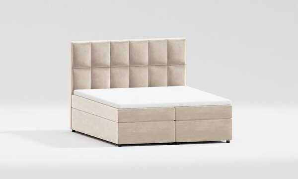 Bijeli/krem tapecirani bračni krevet s prostorom za pohranu 180x200 cm Flip – Ropez