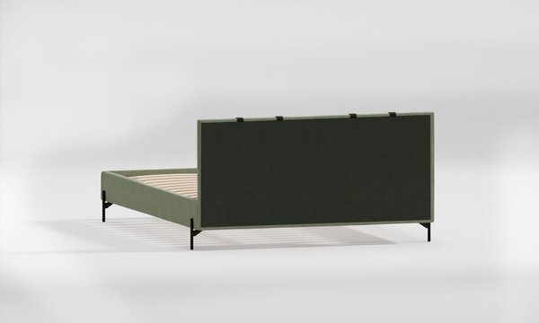 Zeleni tapecirani bračni krevet s podnicom 180x200 cm Tulsa – Ropez