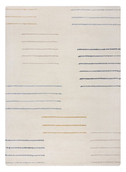 Krem ručno rađen vunen tepih 200x290 cm Dottie Geometric – Flair Rugs