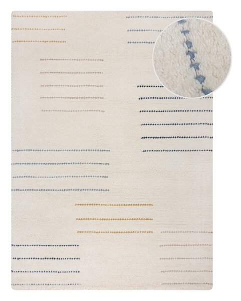 Krem ručno rađen vunen tepih 200x290 cm Dottie Geometric – Flair Rugs
