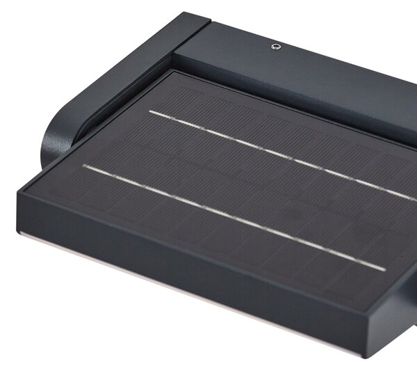 Vanjska zidna svjetiljka crna uklj. LED IP54 sa solarnim senzorom pokreta - Judge