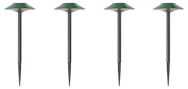 Set od 4 zelena reflektora sa šiljkom uklj. LED IP44 solarni - Mushroom