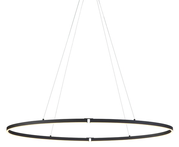 Dizajnerska viseća svjetiljka crna ovalna 120 cm uklj. LED s 3-stupanjskim prigušivanjem - Ovallo