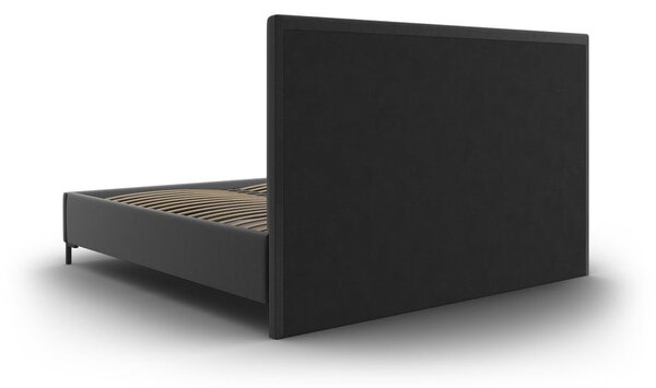 Tamno sivi tapecirani bračni krevet s prostorom za pohranu s podnicom 160x200 cm Casey – Mazzini Beds