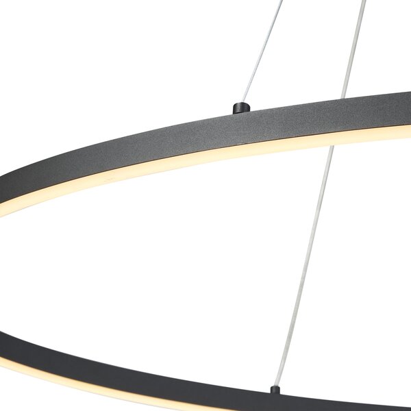 Dizajnerska viseća svjetiljka crna ovalna 120 cm uklj. LED s 3-stupanjskim prigušivanjem - Ovallo