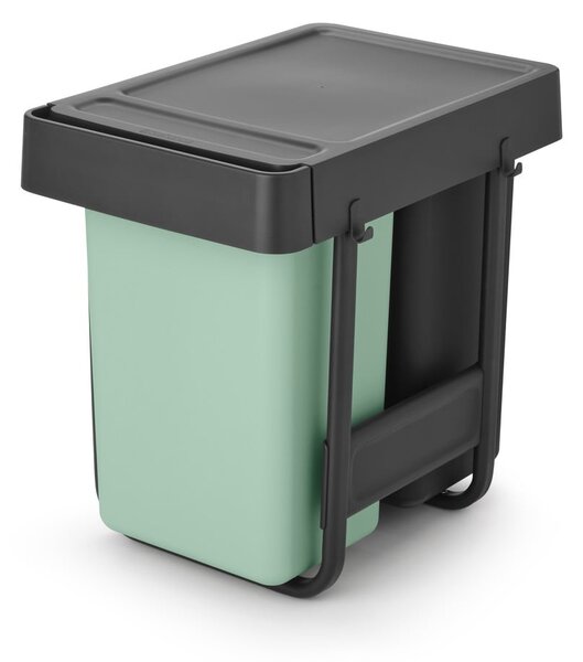 Mentol zelena/tamno siva plastična kanta za smeće za odvojeni otpad/ugradbena 30 l Sort&Go – Brabantia