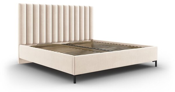Bež tapecirani bračni krevet s prostorom za pohranu s podnicom 180x200 cm Casey – Mazzini Beds