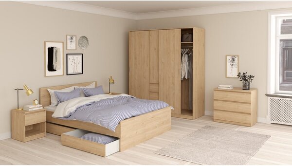Ladice za ispod kreveta u setu 2 kom 90x190/140x190 cm u prirodnoj boji Naia – Tvilum
