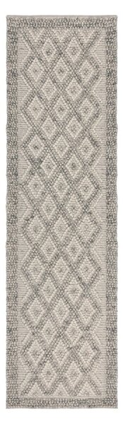 Siva ručno rađena staza od mješavine vune 60x230 cm Minerals Diamond – Flair Rugs