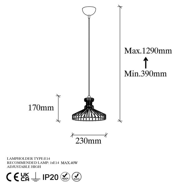 Viseća svjetiljka u zlatnoj boji s metalnim sjenilom ø 23 cm Events – Opviq lights