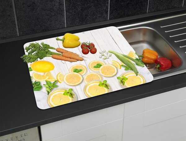 Zidna zaštitna ploča za štednjak od kaljenog stakla 50x56 cm Lemons – Wenko
