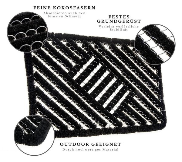 Otirač od kokosovih vlakana 40x60 cm Coco Black – Hanse Home