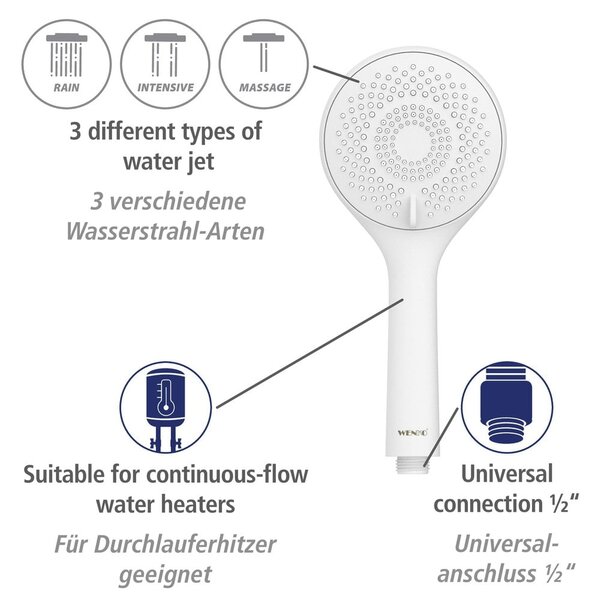 Bijeli set za tuš kabinu od nehrđajućeg čelika 70 cm Watersaving – Wenko