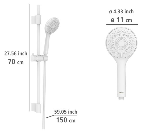 Bijeli set za tuš kabinu od nehrđajućeg čelika 70 cm Watersaving – Wenko